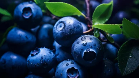 Berries covered with dew drops